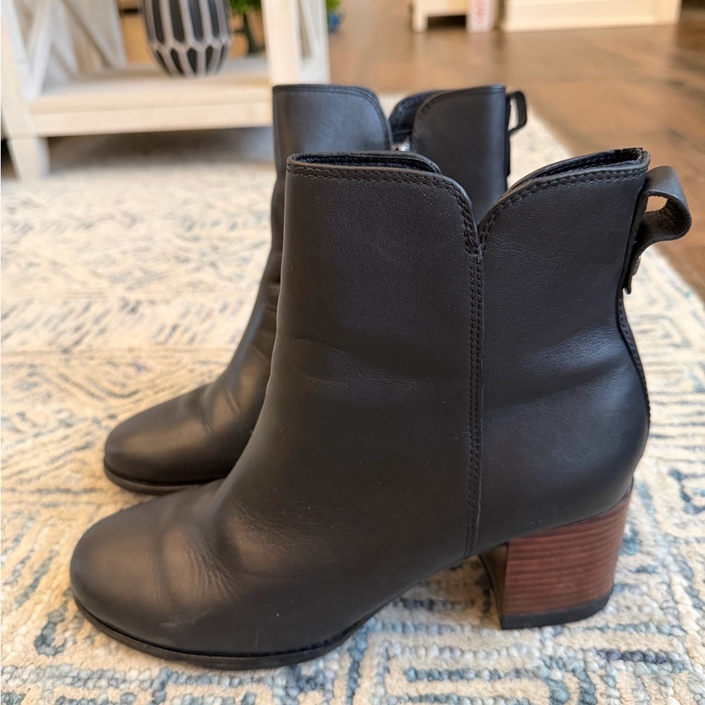 Black Leather Ankle Boots
